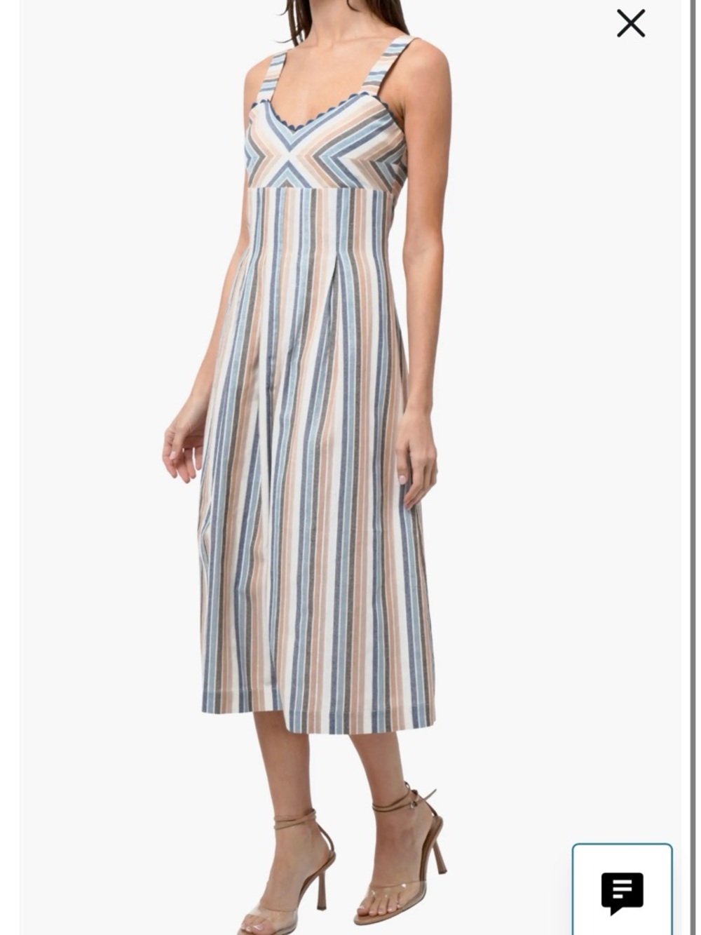 Adelyn Rae Nordstrom Inez Striped Sleeveless Dress in Blue & Tan